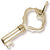 Plain Key With Heart charm in Yellow Gold Plated hide-image