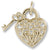 Heart W/ Key 2D charm in Yellow Gold Plated hide-image