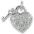 Heart W/ Key 2D charm in 14K White Gold hide-image