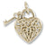 Heart W/ Key 3D charm in Yellow Gold Plated hide-image