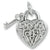 Heart W/ Key 3D charm in Sterling Silver hide-image