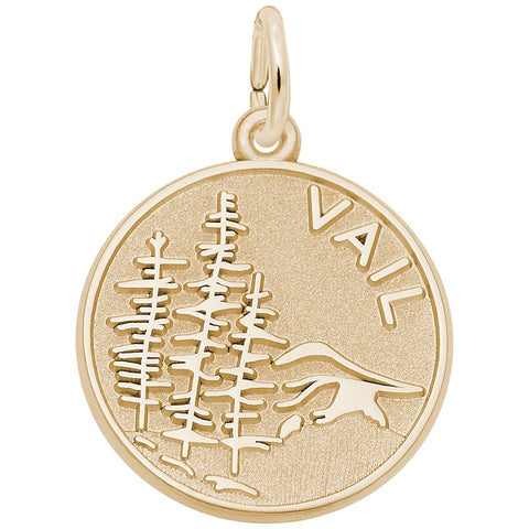 Vail Scene Charm in Yellow Gold Plated