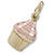 Cupcake - Pink Icing charm in Yellow Gold Plated hide-image