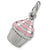 Cupcake - Pink Icing charm in Sterling Silver hide-image