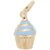 Cupcake - Blue Icing Charm in Yellow Gold Plated