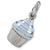 Cupcake - Blue Icing charm in Sterling Silver hide-image