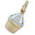 Cupcake - Blue Icing charm in Yellow Gold Plated hide-image