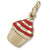 Cupcake - Red Icing charm in Yellow Gold Plated hide-image