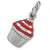 Cupcake - Red Icing charm in Sterling Silver hide-image