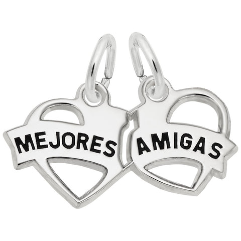 Mejores Amigas Charm In Sterling Silver