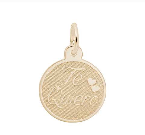 Te Quiero Charm in Yellow Gold Plated