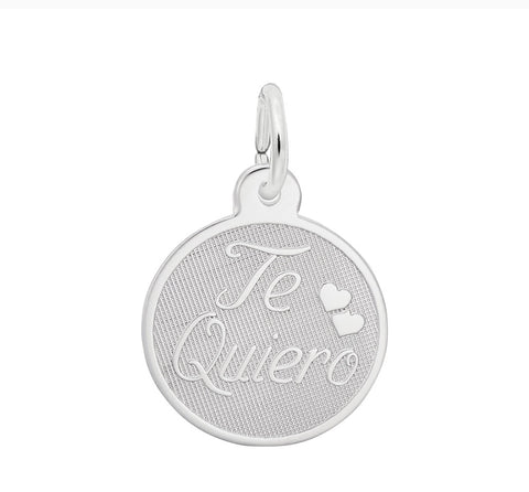 Te Quiero Charm In Sterling Silver