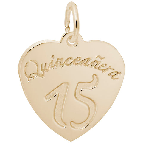 Quinceanera Charm in Yellow Gold Plated