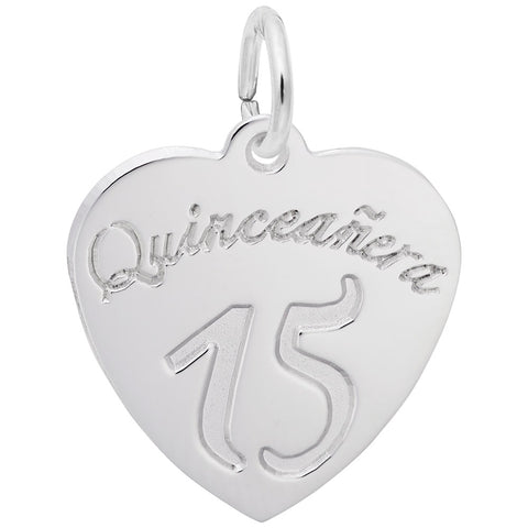 Quinceanera Charm In 14K White Gold