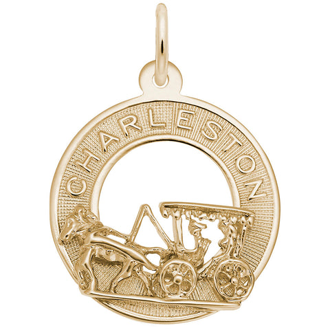 Charleston Carriage Charm In Yellow Gold