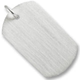 Dog Tag Satin Finish charm in Sterling Silver