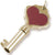 Large Key With Red Heart charm in Yellow Gold Plated hide-image