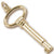 Large Skeleton Key charm in Yellow Gold Plated hide-image