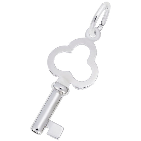 Scallop Key Charm In Sterling Silver
