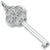 Large Key With Four Hearts charm in Sterling Silver hide-image