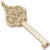 Large Key with Four Hearts Charm  in 10k Yellow Gold hide-image