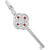 Large Key With January Birthstones Charm In 14K White Gold