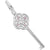 Large Key With October Birthstones Charm In 14K White Gold