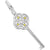 Large Key With November Birthstones Charm In 14K White Gold