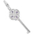 Large Key With February Birthstones Charm In 14K White Gold