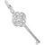 Large Key With March Birthstones Charm In 14K White Gold