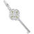 Large Key With August Birthstones Charm In 14K White Gold