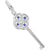 Large Key With September Birthstones Charm In Sterling Silver