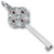 Large Key With January Birthstones charm in Sterling Silver hide-image