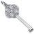 Large Key With February Birthstones charm in Sterling Silver hide-image
