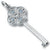 Large Key With March Birthstones charm in Sterling Silver hide-image