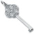 Large Key With April Birthstones charm in 14K White Gold hide-image