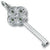 Large Key With May Birthstones charm in Sterling Silver hide-image