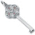 Large Key With June Birthstones charm in Sterling Silver hide-image