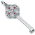 Large Key With July Birthstones charm in Sterling Silver hide-image