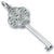 Large Key With August Birthstones charm in Sterling Silver hide-image