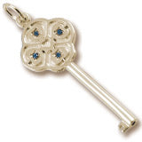 Large Key With September Birthstones charm in Yellow Gold Plated hide-image
