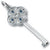 Large Key With September Birthstones charm in Sterling Silver hide-image