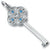 Large Key With December Birthstones charm in Sterling Silver hide-image