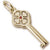 Key with Red Heart Center Charm  in 10k Yellow Gold hide-image