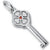 Key With Red Heart Center charm in 14K White Gold hide-image
