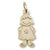 Girl W/Dress & Flower charm in Yellow Gold Plated hide-image