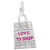 Shopping Bag - Pink Paint Charm In Sterling Silver