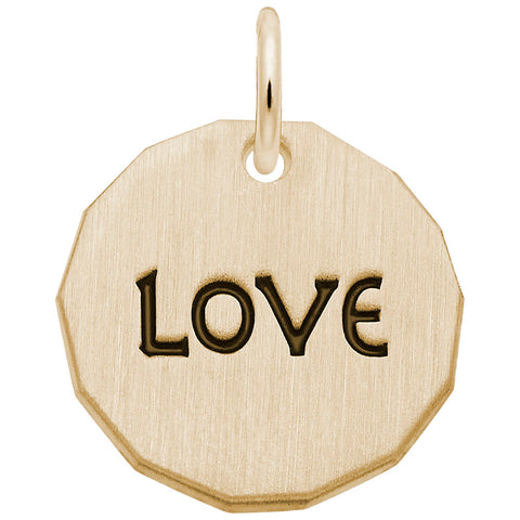 Tag- Love Charm In Yellow Gold