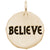Tag- Believe Charm In Yellow Gold