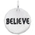 Tag- Believe Charm In Sterling Silver